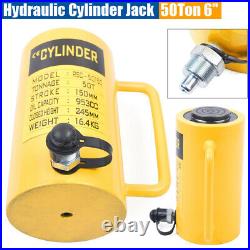 10000psi 50 Ton Hydraulic Cylinder Jack Solid Ram Single Acting 6 /150mm Stroke