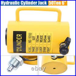 10000psi 50 Ton Hydraulic Cylinder Jack Solid Ram Single Acting 6 /150mm Stroke