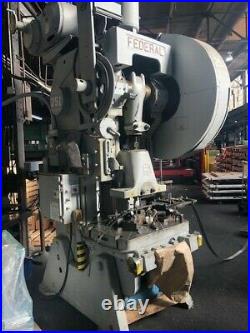 100 Ton Federal OBI Flywheel Type Press Stroke 4 inches Ram Adjustment 3 Shu