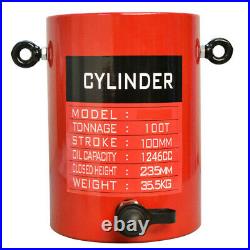100 Ton Hydraulic Lifting Cylinder 5.90 (150mm) Stroke Jack Ram Pressure Pump