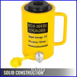 30Ton Hydraulic Cylinder Ram Hollow Jack Single Acting 4 Inch 100mm Stroke