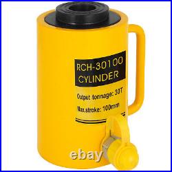 30Ton Hydraulic Cylinder Ram Hollow Jack Single Acting 4 Inch 100mm Stroke