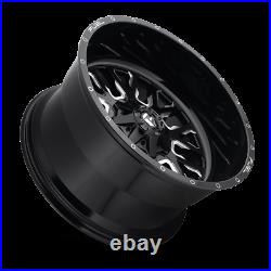 (4) 17x9 Fuel Black & Mill Stroke Wheel 5x139.7 & 5x150 For Ford Jeep Toyota GM