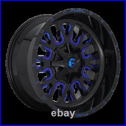 (4) 20x10 Fuel Black & Blue Stroke Wheel 5x139.7 5x150 For Ford Jeep Toyota GM