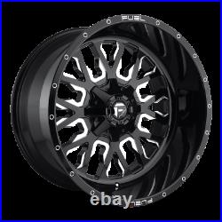 (4) 20x9 Fuel Black & Mill Stroke Wheel 5x139.7 & 5x150 For Ford Jeep Toyota GM