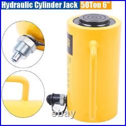 50 Ton Heavy Duty 6'' Stroke Hydraulic Cylinder Jack Single Acting Solid Ram