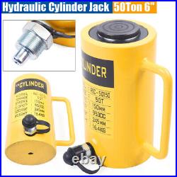 50 Ton Hydraulic Cylinder Jack Single Acting 6Stroke Heavy Duty Solid Ram 953cc