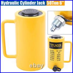 50 Ton Hydraulic Cylinder Jack Single Acting 6 Stroke Solid Ram Jack Stand Tool