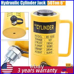 50 Ton Hydraulic Cylinder Jack Solid Ram 150mm/6 inch Stroke Single Acting New