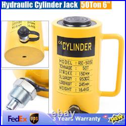 50 Ton Hydraulic Cylinder Jack Solid Ram 150mm/6 inch Stroke Single Acting New