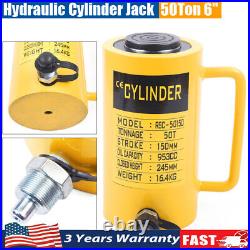 50 Ton Hydraulic Cylinder Jack Solid Ram 150mm/6 inch Stroke Single Acting New