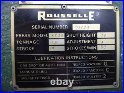 60 Ton Rousselle Ssdc Press 4? Stroke 26? Shut Height 3? Ram Adjustment 50 Spm 2