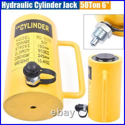 6'' 50Ton Stroke Hydraulic Cylinder Jack Single Acting Solid Ram Heavy Duty NEW