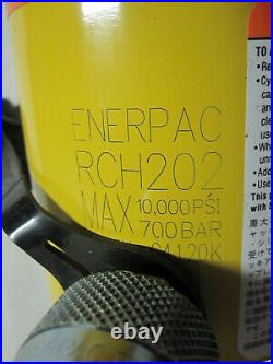Enerpac RCH 202 Hydraulic Holl-O-Cylinder 20 Tons Capacity 2 Stroke Hollow Ram
