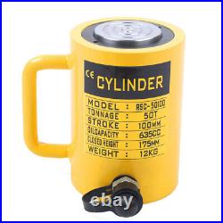 Hydraulic Cylinder Jack 50 Ton 100mm 4 4inch Stroke Solid Pressure Pump Ram