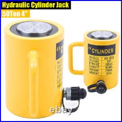 Hydraulic Cylinder Jack 50 Ton 4 in Stroke Single Acting Solid Ram Jack Stand US