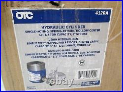 OTC 4120A Hydraulic Ram Cylinder Hollow Center 17.5 Ton 2 Stroke with Adapter NEW