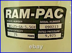 RAM-PAC RC-75-SA-5.5 Hydraulic 75 TON Hydraulic Jack Cylinder 5-1/2 Stroke