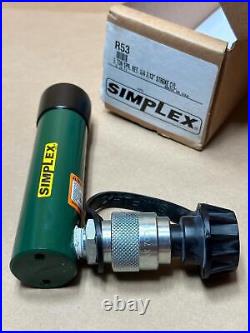 Simplex 5 Ton R53 Spring Return Single Act 3 Stroke Hydraulic Ram Cylinder USA