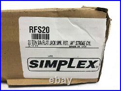 Simplex RFS20 Flat Jack Low Profile Hydraulic Cylinder Ram 20 Ton 0.44 Stroke