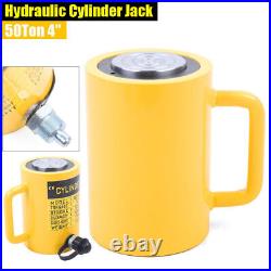 Yellow 50 Ton 4Stroke Hydraulic Cylinder Ram Jack Single Acting Lifting Ram